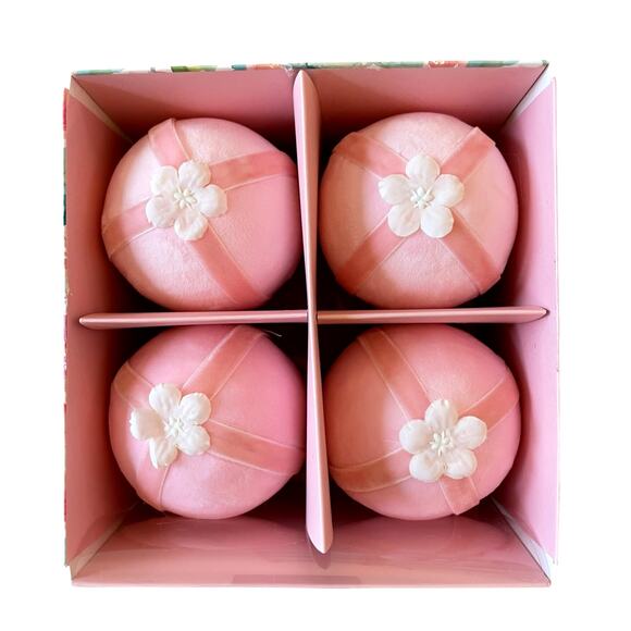 Spring Gatherings Pink Velvet Eggs Set of 4 Spring Easter Bowl Filler Decor NEW - Picture 4 of 10